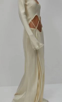 Bec&Bridge NAOMI LONG SLEEVE MAXI DRESS - ECRU