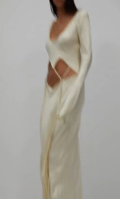 Bec&Bridge NAOMI LONG SLEEVE MAXI DRESS - ECRU