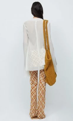 Bec&Bridge SUNFLOWER CHECK SILK OBI - SUNFLOWER CHECK