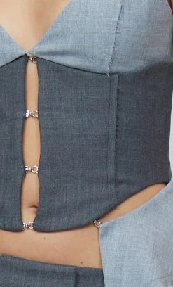 Bec&Bridge JANICE PEPLUM TOP - CHARCOAL