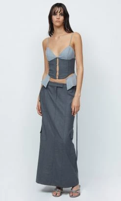 Bec&Bridge JANICE PEPLUM TOP - CHARCOAL