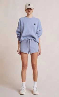 Bec&Bridge TYLER KNIT SHORT - SILVER BLUE