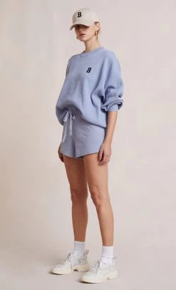 Bec&Bridge TYLER KNIT SHORT - SILVER BLUE
