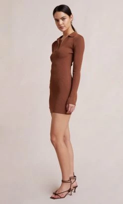 Bec&Bridge Dresses HARPER KNIT MINI DRESS - MILK CHOCOLATE