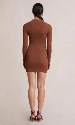 Bec&Bridge Dresses HARPER KNIT MINI DRESS - MILK CHOCOLATE