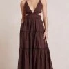 Bec&Bridge CARLA V MAXI DRESS - CHOCOLATE