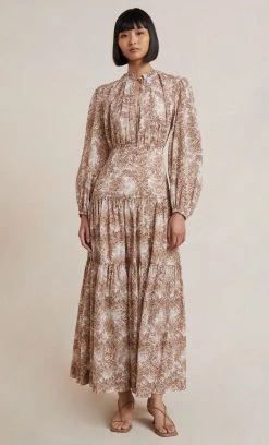 Bec&Bridge GLORIA LONG SLEEVE MIDI DRESS - PRINT
