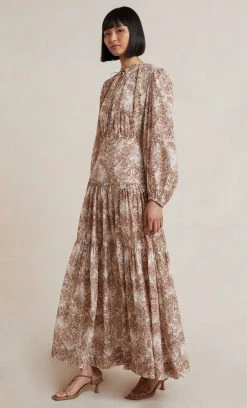 Bec&Bridge GLORIA LONG SLEEVE MIDI DRESS - PRINT