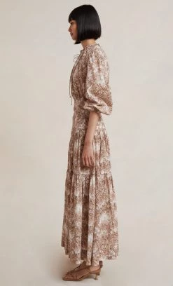 Bec&Bridge GLORIA LONG SLEEVE MIDI DRESS - PRINT