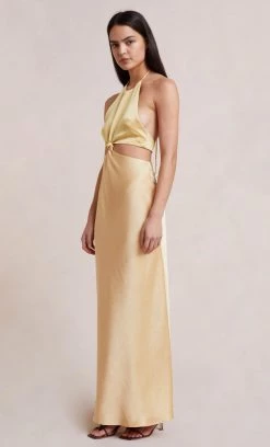 Bec&Bridge CARRIE HALTER MAXI DRESS - MULTI YELLOW