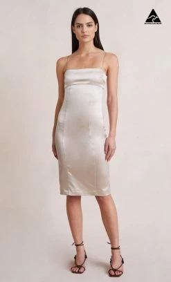 Bec&Bridge HEATHER MIDI DRESS - CHAMPAGNE Dresses