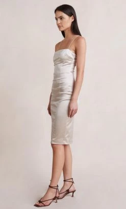 Bec&Bridge HEATHER MIDI DRESS - CHAMPAGNE Dresses