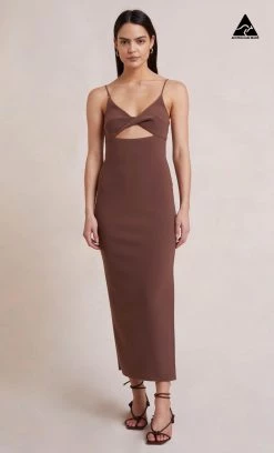 Bec&Bridge Dresses IVY MIDI DRESS - DARK CHOCOLATE