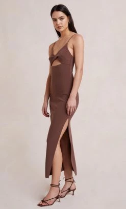 Bec&Bridge Dresses IVY MIDI DRESS - DARK CHOCOLATE