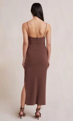 Bec&Bridge Dresses IVY MIDI DRESS - DARK CHOCOLATE