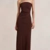 Bec&Bridge MYLA STRAPLESS DRESS - CHOCOLATE