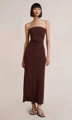 Bec&Bridge MYLA STRAPLESS DRESS - CHOCOLATE