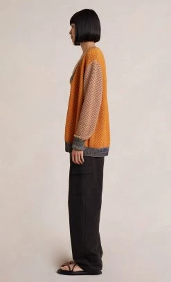 Bec&Bridge PATCHWORK KNIT CARDIGAN - MULTI Tops