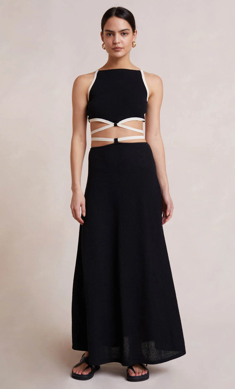 Bec&Bridge LAURYN KNIT SKIRT - BLACK/SAND 2 Bec&Bridge LAURYN KNIT SKIRT - BLACK/SAND