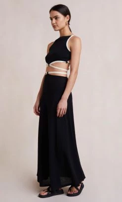 Bec&Bridge LAURYN KNIT SKIRT - BLACK/SAND