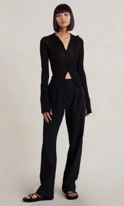 Bec&Bridge SPENCER KNIT TOP - BLACK Tops