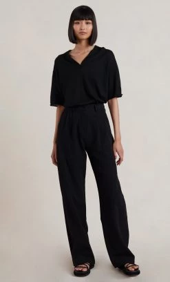 Bec&Bridge JIMI KNIT POLO - BLACK Tops