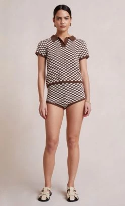 Bec&Bridge GERI KNIT POLO - CHECK