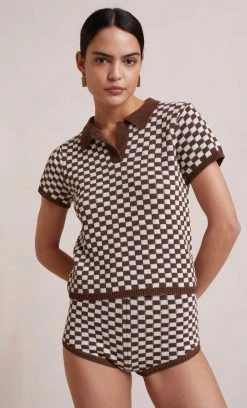 Bec&Bridge GERI KNIT POLO - CHECK