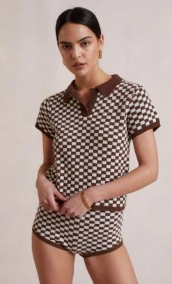 Bec&Bridge Bottoms GERI KNIT SHORT - CHECK