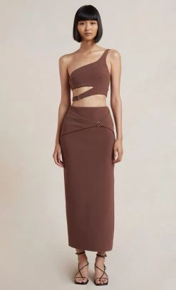 Bec&Bridge IVY SKIRT - DARK CHOCOLATE Bottoms