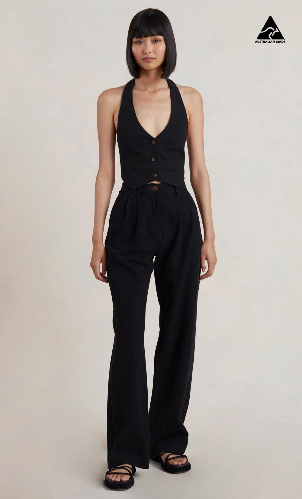 Bec&Bridge BONNIE VEST TOP - BLACK Tops 1 Bec&Bridge BONNIE VEST TOP - BLACK Tops