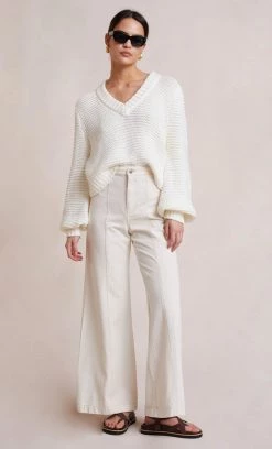 Bec&Bridge ELSA V NECK JUMPER - IVORY