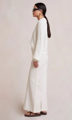 Bec&Bridge ELSA V NECK JUMPER - IVORY