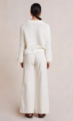 Bec&Bridge ELSA V NECK JUMPER - IVORY