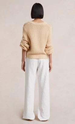 Bec&Bridge ELSA V NECK JUMPER - PUMICE Tops