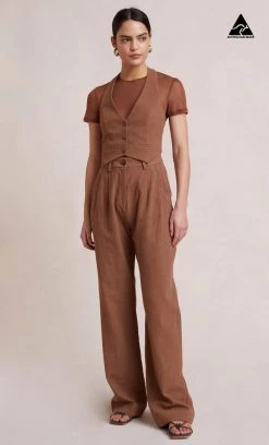 Bec&Bridge BONNIE VEST TOP - CACAO