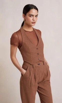 Bec&Bridge BONNIE VEST TOP - CACAO