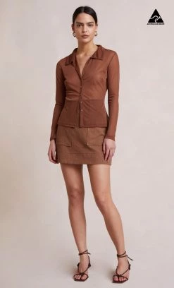 Bec&Bridge Tops BLOSSOM SHIRT - CHOCOLATE