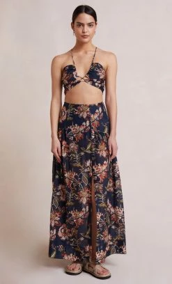 Bec&Bridge LORI LACE UP TOP - PRINT