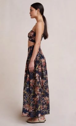 Bec&Bridge LORI LACE UP TOP - PRINT