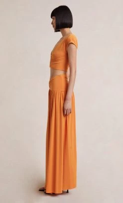 Bec&Bridge MYLA MAXI SKIRT - SPICED ORANGE NEW