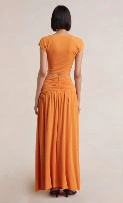 Bec&Bridge MYLA MAXI SKIRT - SPICED ORANGE NEW