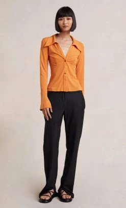 Bec&Bridge MYLA LONG SLEEVE SHIRT - SPICED ORANGE Tops