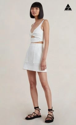 Bec&Bridge BONNIE MINI SKIRT - IVORY