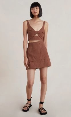 Bec&Bridge BONNIE MINI SKIRT - CACAO Bottoms