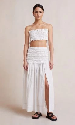 Bec&Bridge ALINA CROP TOP - IVORY Tops
