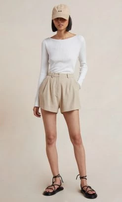 Bec&Bridge PANTHEON KNIT LONG SLEEVE TOP - IVORY Tops