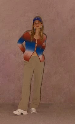 Bec&Bridge ALANA LONG SLEEVE KNIT CARDIGAN - ORANGE GRADIENT