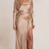 Bec&Bridge MOON DANCE LONG SLEEVE COWL DRESS - GOLDEN Dresses