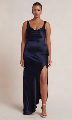 Bec + Bridge Dresses MOON DANCE COWL DRESS - NAVY